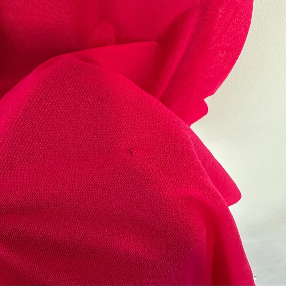 Fuzzi Raspberry Red Pink Ruched Sleeveless Dress with Keyhole Mesh - Picture 2 of 8